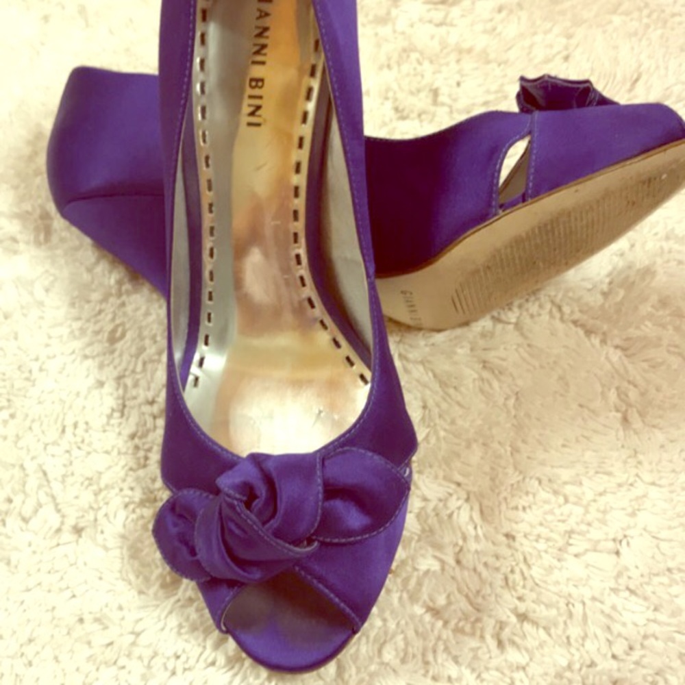 Royal Purple Satin Heel size 9